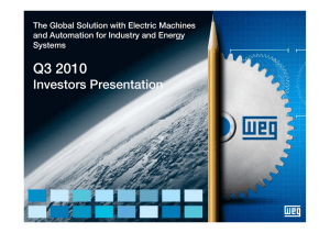 Q3 2010  Investors Presentation The Global Solution with Electric Machines