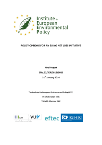 POLICY OPTIONS FOR AN EU NO NET LOSS INITIATIVE  Final Report ENV.B2/SER/2012/0028