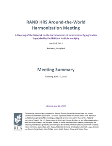 RAND HRS Around-the-World Harmonization Meeting