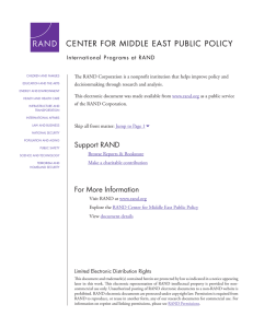 CENTER FOR MIDDLE EAST PUBLIC POLICY International Programs at RAND