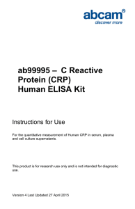 ab99995 – C Reactive Protein (CRP) Human ELISA Kit