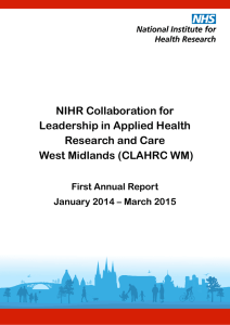NIHR Collaboration for Leadership in Applied Health Research and Care