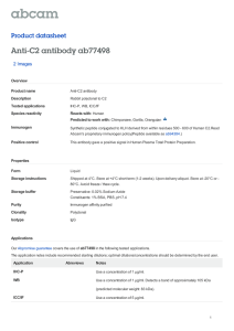 Anti-C2 antibody ab77498 Product datasheet 2 Images