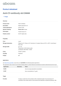 Anti-C3 antibody ab124444 Product datasheet 1 Image