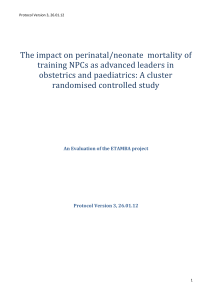 The impact on perinatal/neonate  mortality of