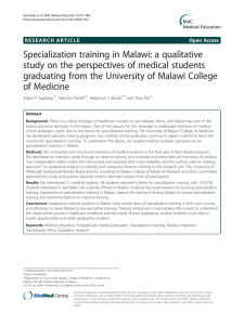Specialization training in Malawi: a qualitative