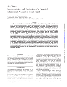 Implementation and Evaluation of a Neonatal Educational Program in Rural Nepal