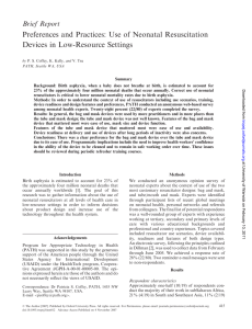 Preferences and Practices: Use of Neonatal Resuscitation Devices in Low-Resource Settings