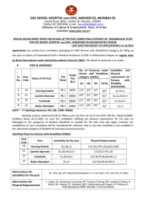 ESIC MODEL HOSPITAL cum ODC, ANDHERI (E), MUMBAI-93 (website/ www.esic.nic.in)