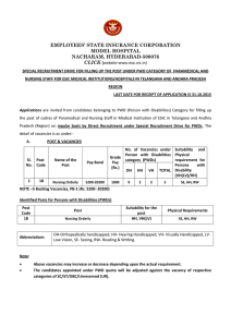 EMPLOYEES’ STATE INSURANCE CORPORATION MODEL HOSPITAL NACHARAM, HYDERABAD-500076