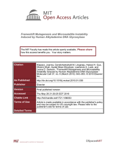 Frameshift Mutagenesis and Microsatellite Instability Induced by Human Alkyladenine DNA Glycosylase