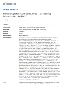 Human Cytokine Antibody Array (160 Targets) - Quantitative ab197427