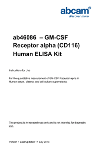 ab46086  – GM-CSF Receptor alpha (CD116) Human ELISA Kit