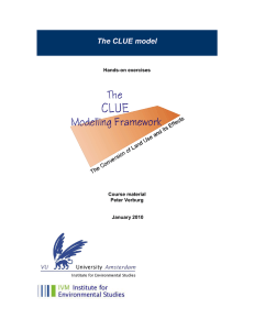 The CLUE model  Hands-on exercises Course material