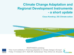 Climate Change Adaptation and Regional Development Instruments - a short update