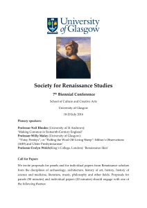 Society for Renaissance Studies 7 Biennial Conference