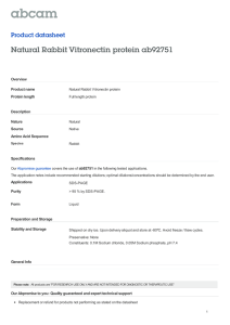 Natural Rabbit Vitronectin protein ab92751 Product datasheet Overview Product name