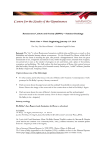 Renaissance Culture and Society (RS904) ~ Seminar Readings 2015