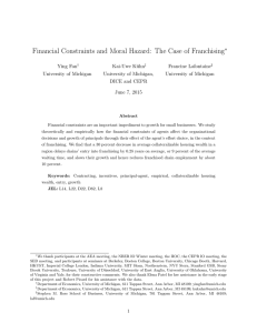 Financial Constraints and Moral Hazard: The Case of Franchising