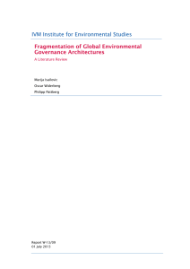 IVM Institute for Environmental Studies Fragmentation of Global Environmental Governance Architectures