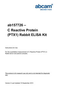 ab157726 – C Reactive Protein (PTX1) Rabbit ELISA Kit