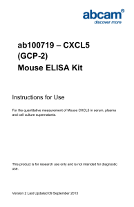 ab100719 – CXCL5 (GCP-2) Mouse ELISA Kit Instructions for Use