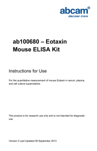 ab100680 – Eotaxin Mouse ELISA Kit Instructions for Use