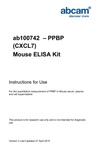 ab100742  – PPBP (CXCL7) Mouse ELISA Kit Instructions for Use