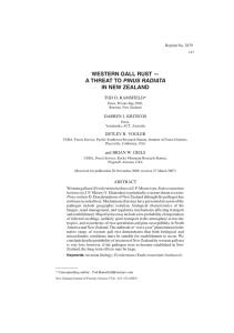 WESTERN GALL RUST — A THREAT TO PINUS RADIATA IN NEW ZEALAND