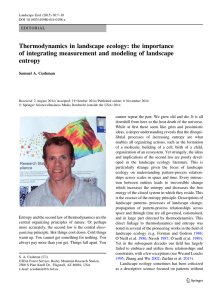 Thermodynamics in landscape ecology: the importance