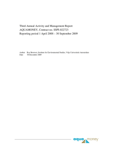 Third Annual Activity and Management Report AQUAMONEY, Contract no. SSPI-022723