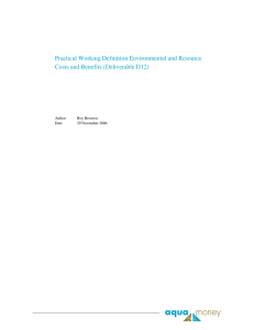 Practical Working Definition Environmental and Resource Costs and Benefits (Deliverable D12) Author