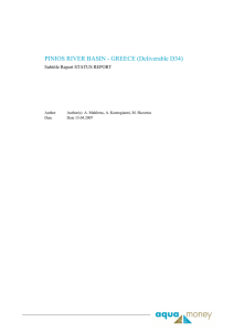 PINIOS RIVER BASIN - GREECE (Deliverable D34) Subtitle Report STATUS REPORT  Author