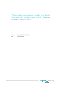 Valuation of ecological restoration benefits in the Danube