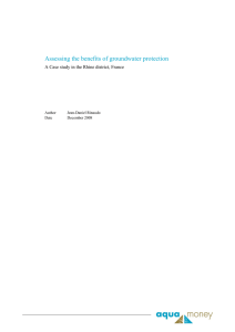 Assessing the benefits of groundwater protection  Author Jean-Daniel