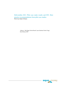 Deliverables  D41:  Pilot  case  study ... practice recommendations from pilot case studies