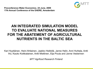 AN INTEGRATED SIMULATION MODEL TO EVALUATE NATIONAL MEASURES