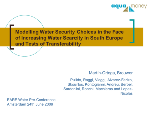 Modelling Water Security Choices in the Face and Tests of Transferability