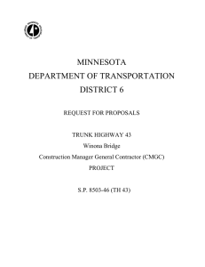 MINNESOTA DEPARTMENT OF TRANSPORTATION DISTRICT 6