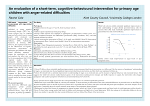 An evaluation of a short-term, cognitive-behavioural intervention for primary age