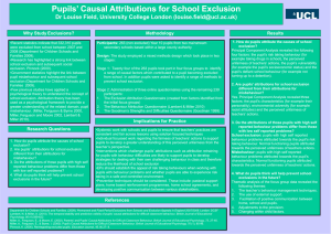 Pupils’ Causal Attributions for School Exclusion