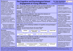 The Cognitive and Psychological School Engagement of Young Offenders Dr. Kate Hambleton Background