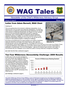 WAG Tales Chief’s Wilderness Advisory Group Newsletter of the