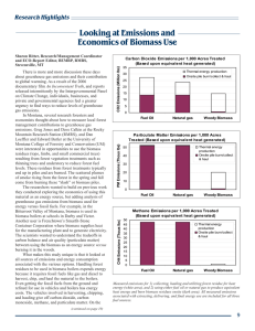 Looking at Emissions and Economics of Biomass Use Research Highlights