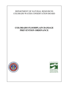 COLORADO FLOODPLAIN DAMAGE PREVENTION ORDINANCE DEPARTMENT OF NATURAL RESOURCES