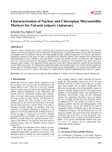 Characterization of Nuclear and Chloroplast Microsatellite Falcaria vulgaris