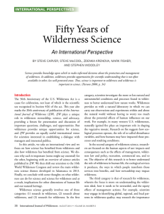 Fifty Years of Wilderness Science An International Perspective INTERNATIONAL PERSPECTIVES