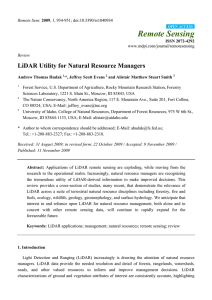 Remote Sensing LiDAR Utility for Natural Resource Managers