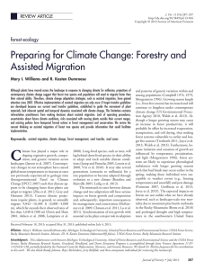 Preparing for Climate Change: Forestry and Assisted Migration forest ecology
