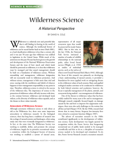 W Wilderness Science A Historical Perspective